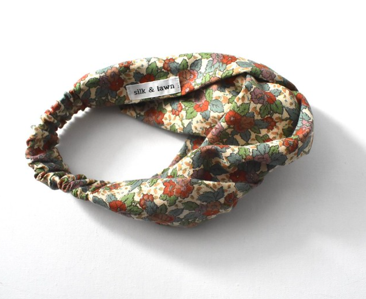 Twisted Turban hairband - Floral - in Vintage Liberty of London Lantana