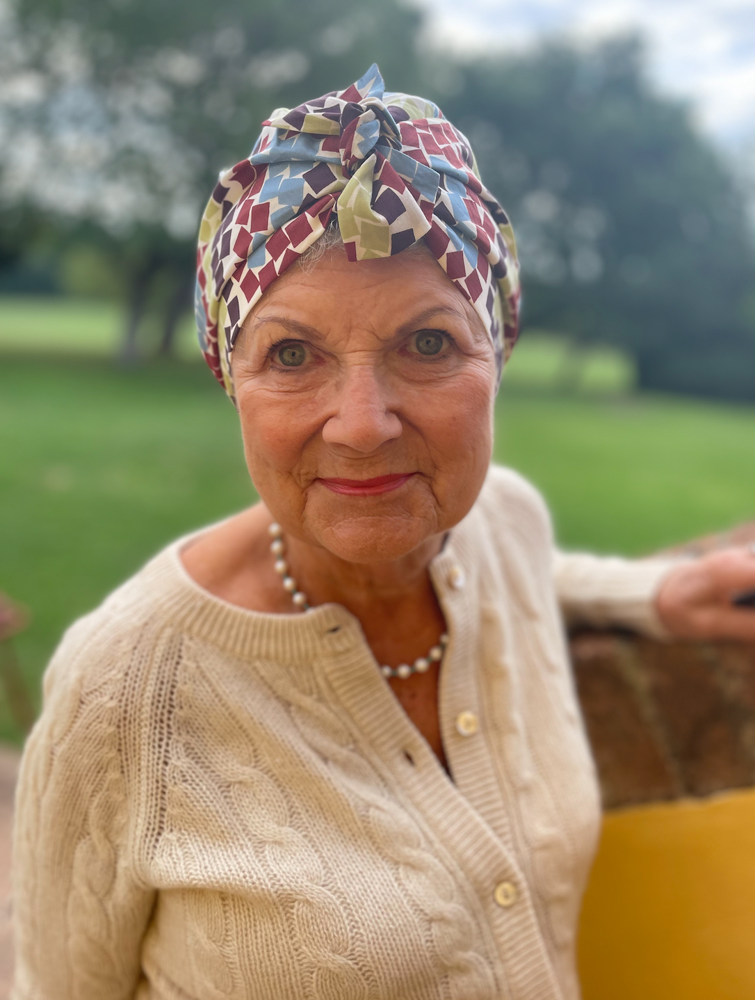 Small Ladies Turban Hat - Liberty of London Winter print - Silk & Lawn