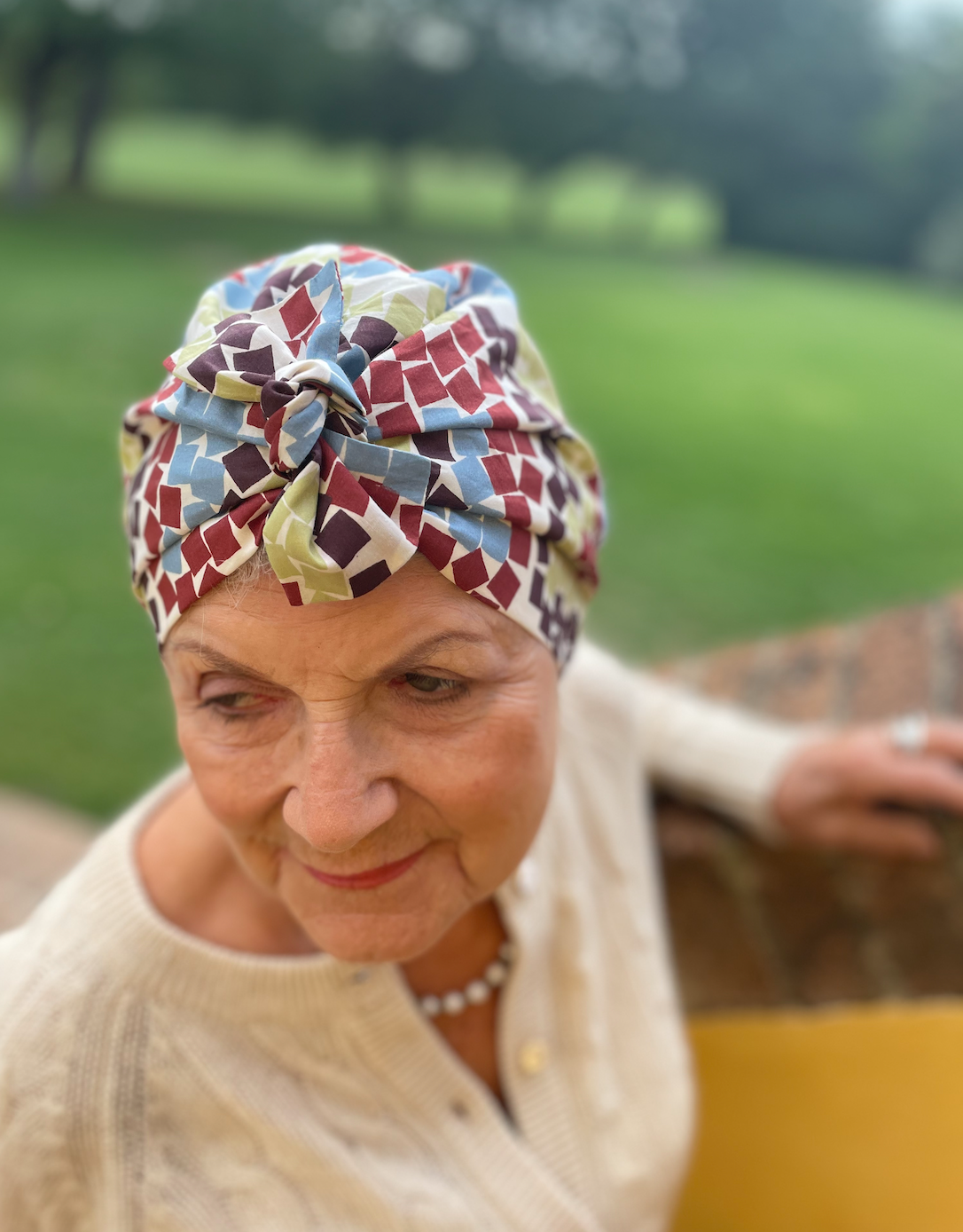 Small Ladies Turban Hat - Liberty of London Winter print - Silk & Lawn