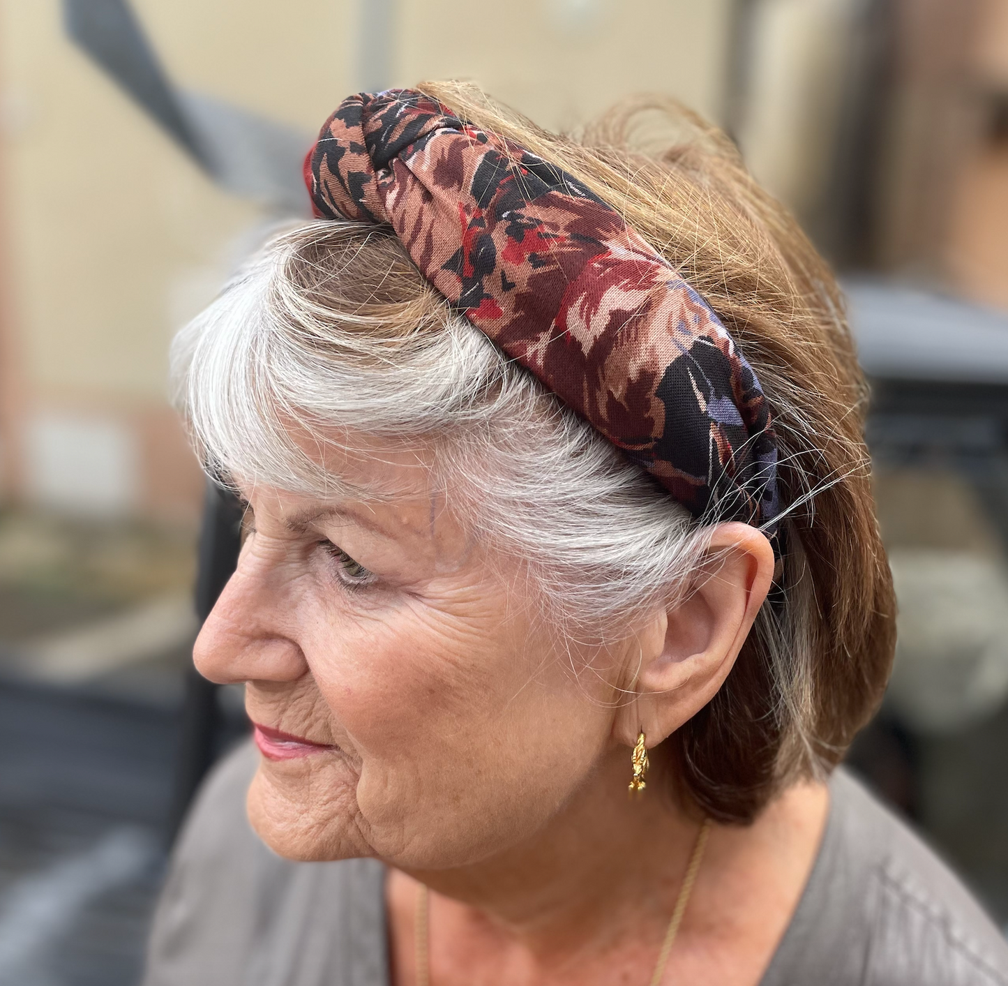 Alice headband - Liberty of London Vintage Varuna wool - Winter Blue Floral