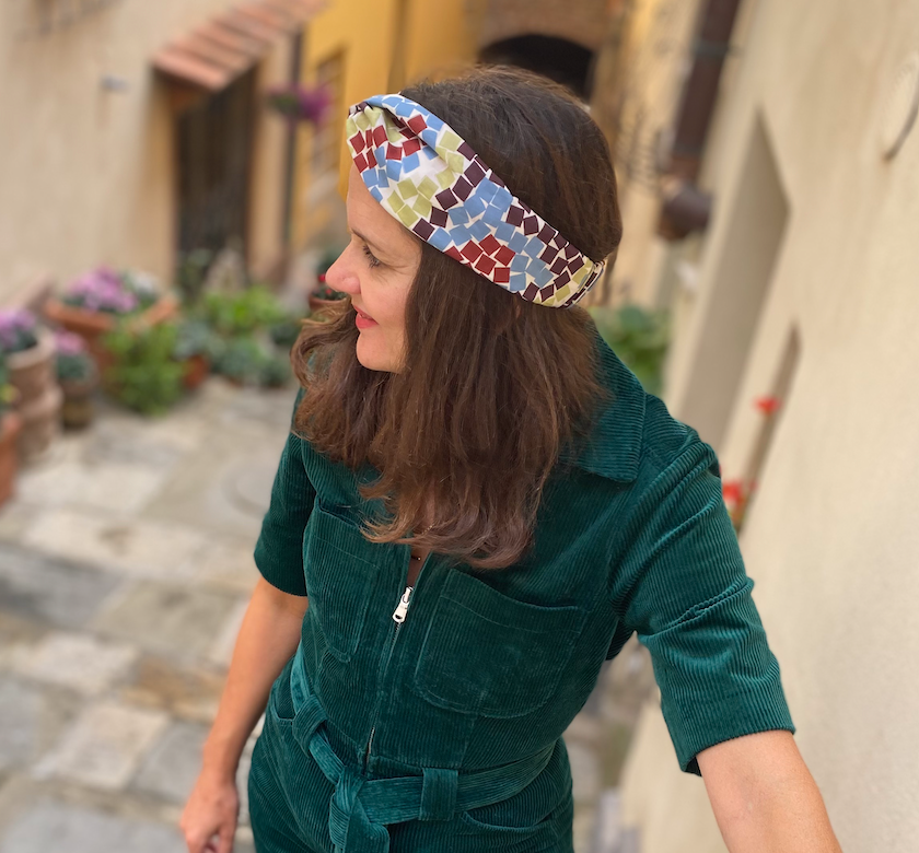 Medium Twisted Turban Headband - Liberty of London Winter print - Silk & Lawn