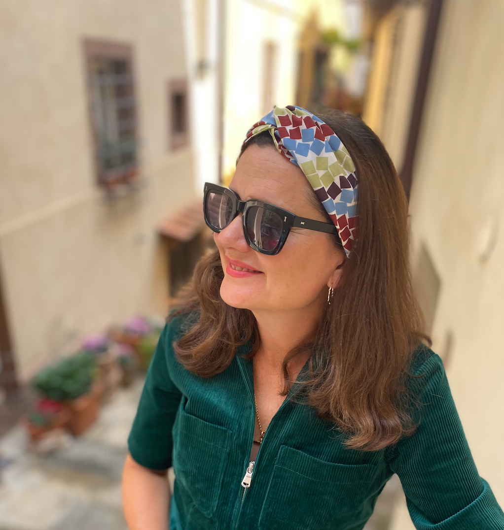 Medium Twisted Turban Headband - Liberty of London Winter print - Silk & Lawn
