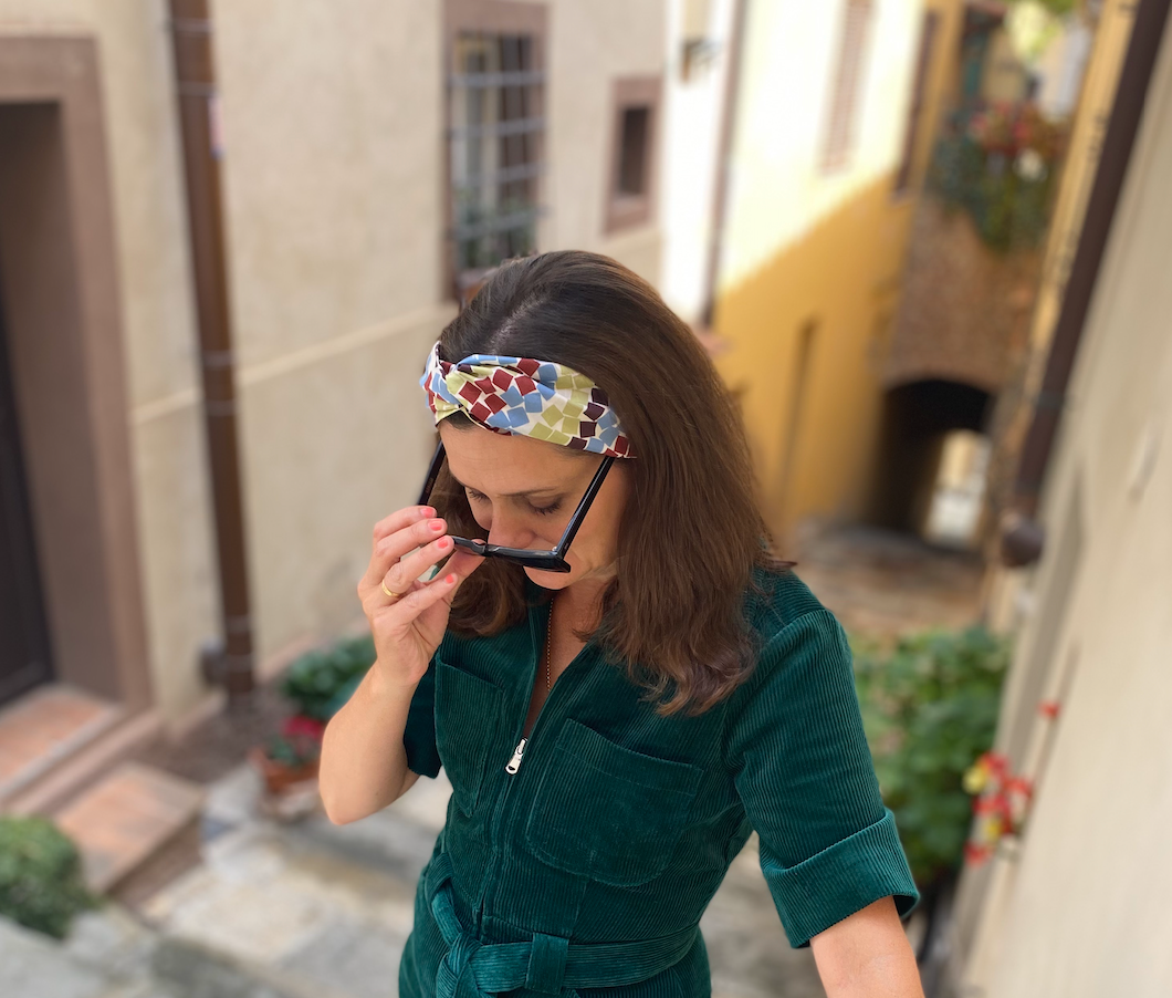 Medium Twisted Turban Headband - Liberty of London Winter print - Silk & Lawn