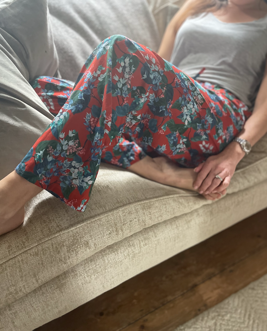 Classic Pyjama bottoms - Liberty London - red floral print