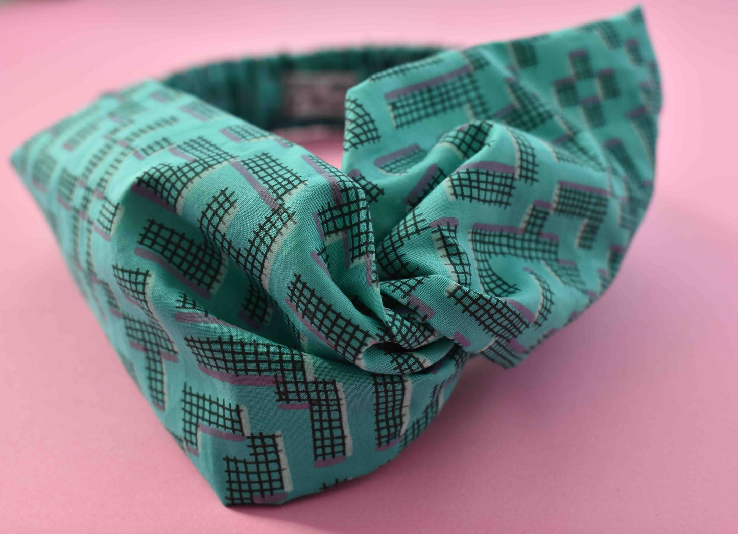 Tot Knot Twisted hairband - Graphic Turquoise Jade - Tot Knots of Brighton