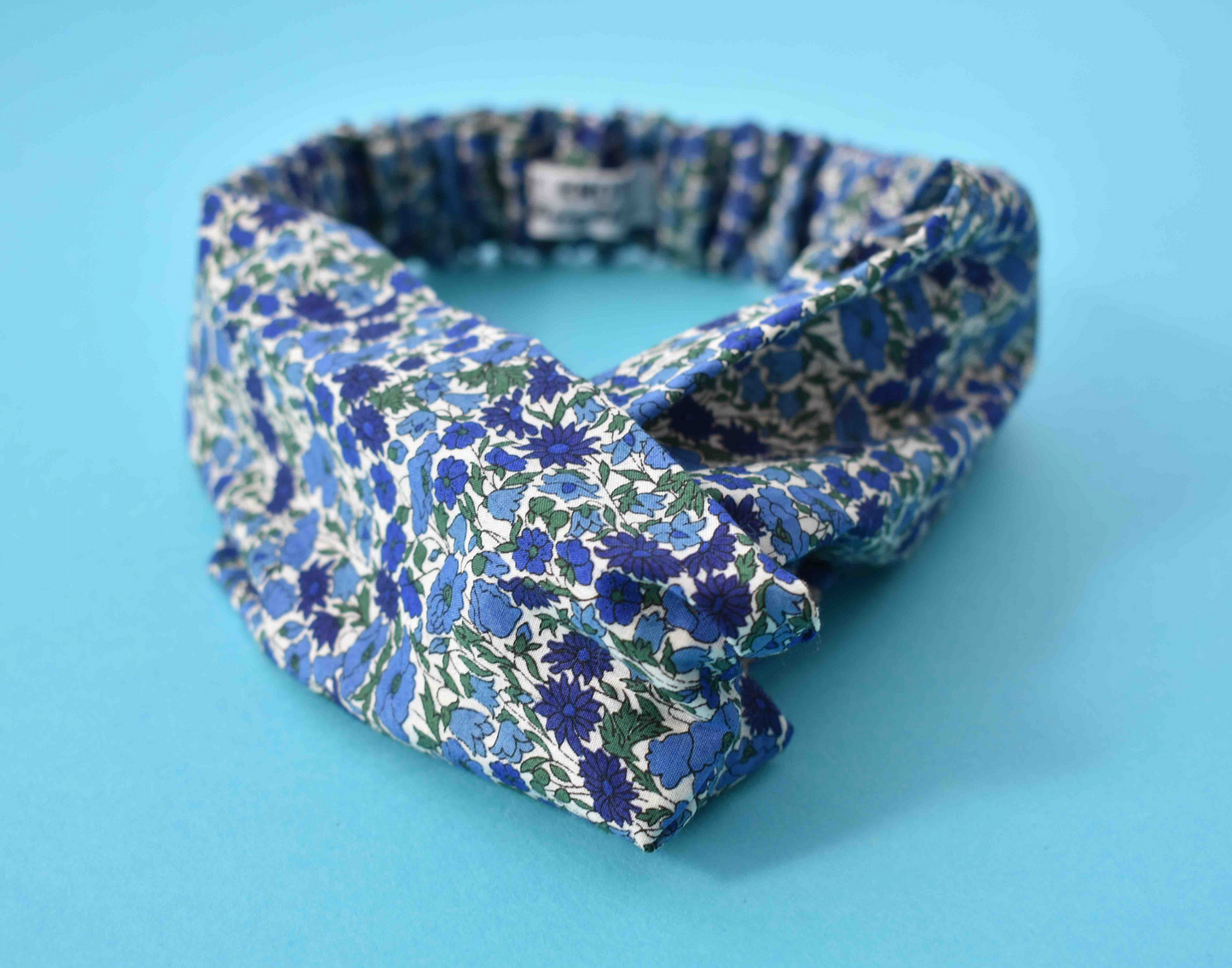 Tot Knot Twisted hairband - Liberty of London Blue Petal and Bud - Tot Knots of Brighton