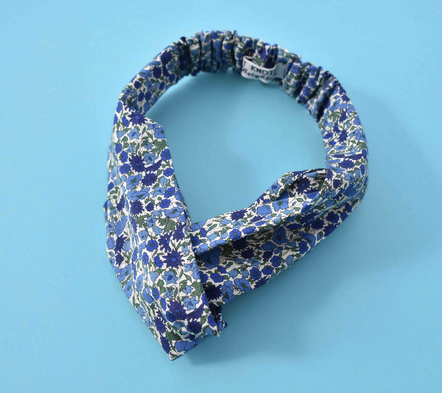 Tot Knot Twisted hairband - Liberty of London Blue Petal and Bud - Tot Knots of Brighton