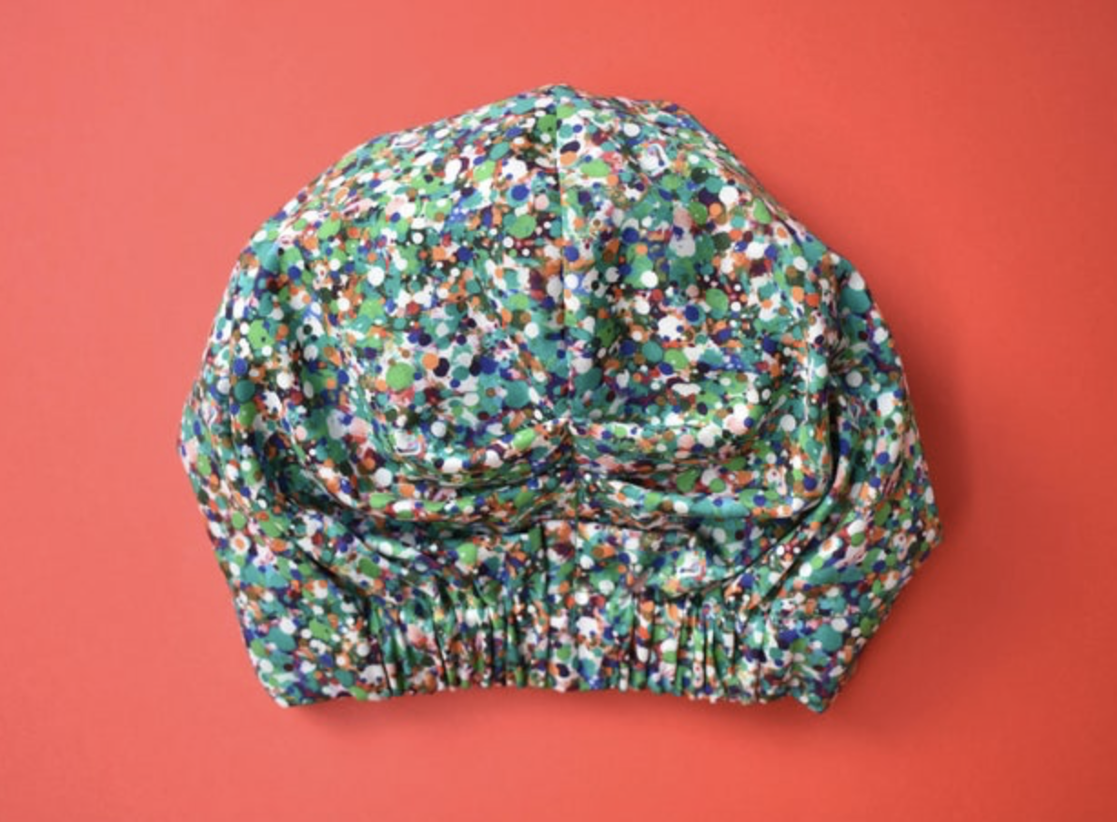 Ladies Turban Hat - Liberty of London Green Reflections Spotty - Tot Knots of Brighton