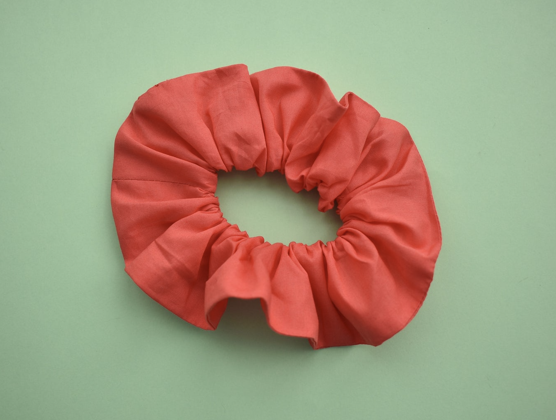 Coral Red Scrunchie - Tot Knots of Brighton