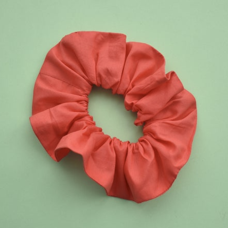 Coral Red Scrunchie - Tot Knots of Brighton