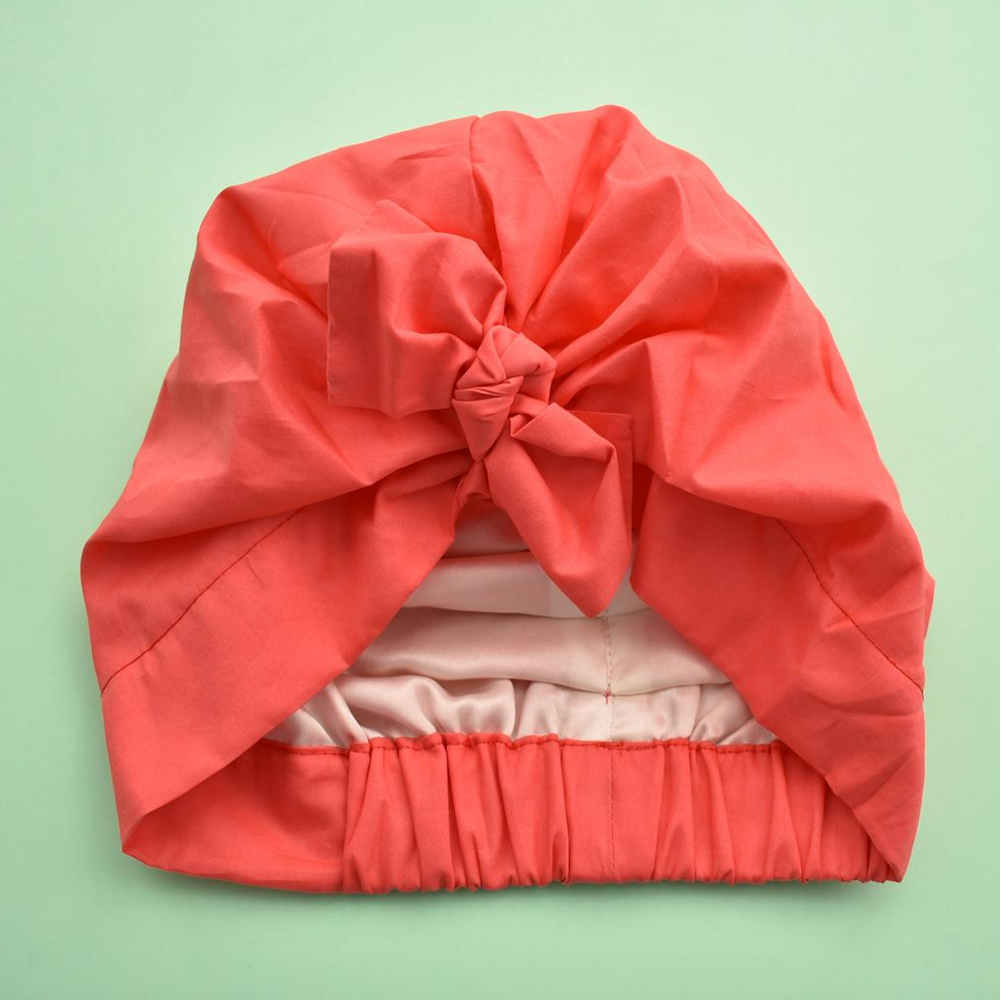 Ladies Turban Hat - Coral Red - Tot Knots of Brighton