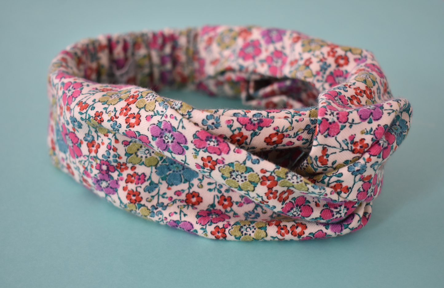 Kids Tot Knot Twisted hairband - Pretty Bright Floral Liberty of London print - Tot Knots of Brighton