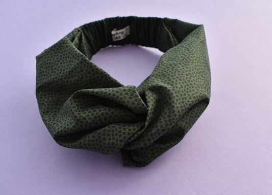 Twisted Turban hairband and neck scarf - Liberty of London Green and Black Marco Floral - Tot Knots of Brighton
