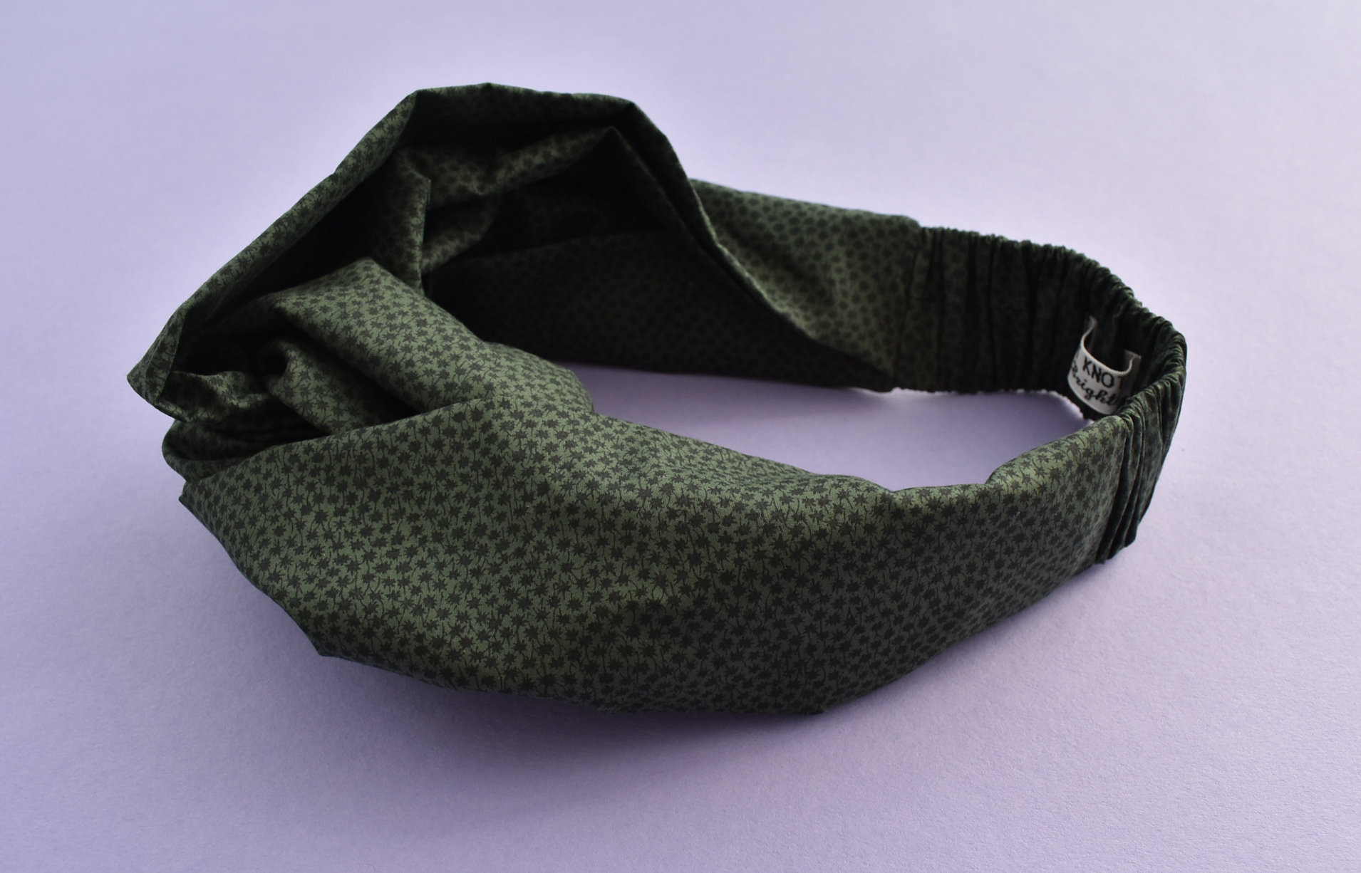 Twisted Turban hairband and neck scarf - Liberty of London Green and Black Marco Floral - Tot Knots of Brighton