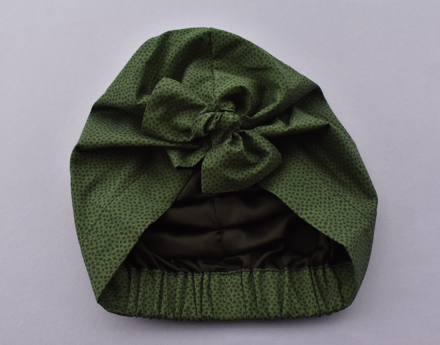 Ladies Turban Hat - Green and Black Marco Liberty of London print - Tot Knots of Brighton