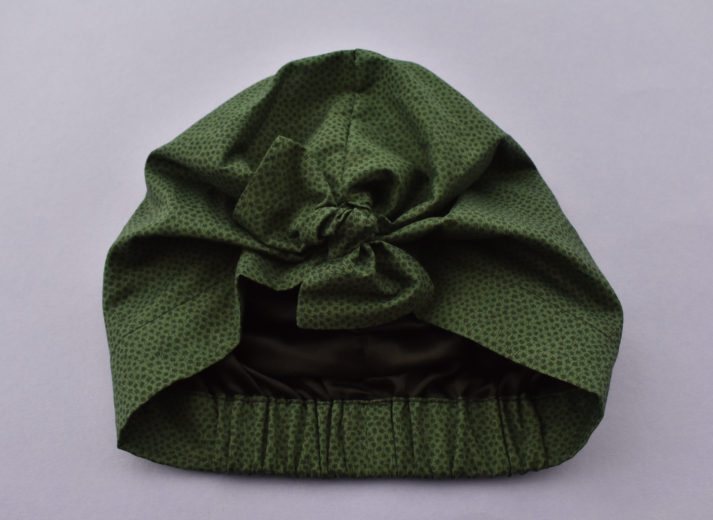 Ladies Turban Hat - Green and Black Marco Liberty of London print - Tot Knots of Brighton