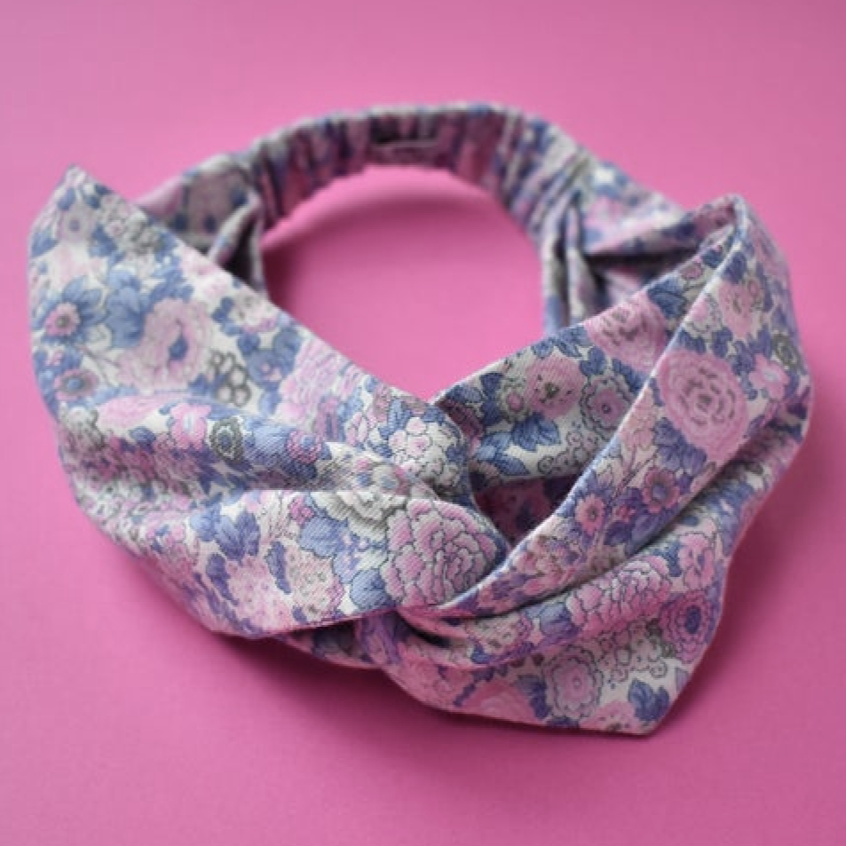 Kids Tot Knot Twisted hairband - Winter Rose Floral Liberty of London print - Tot Knots of Brighton