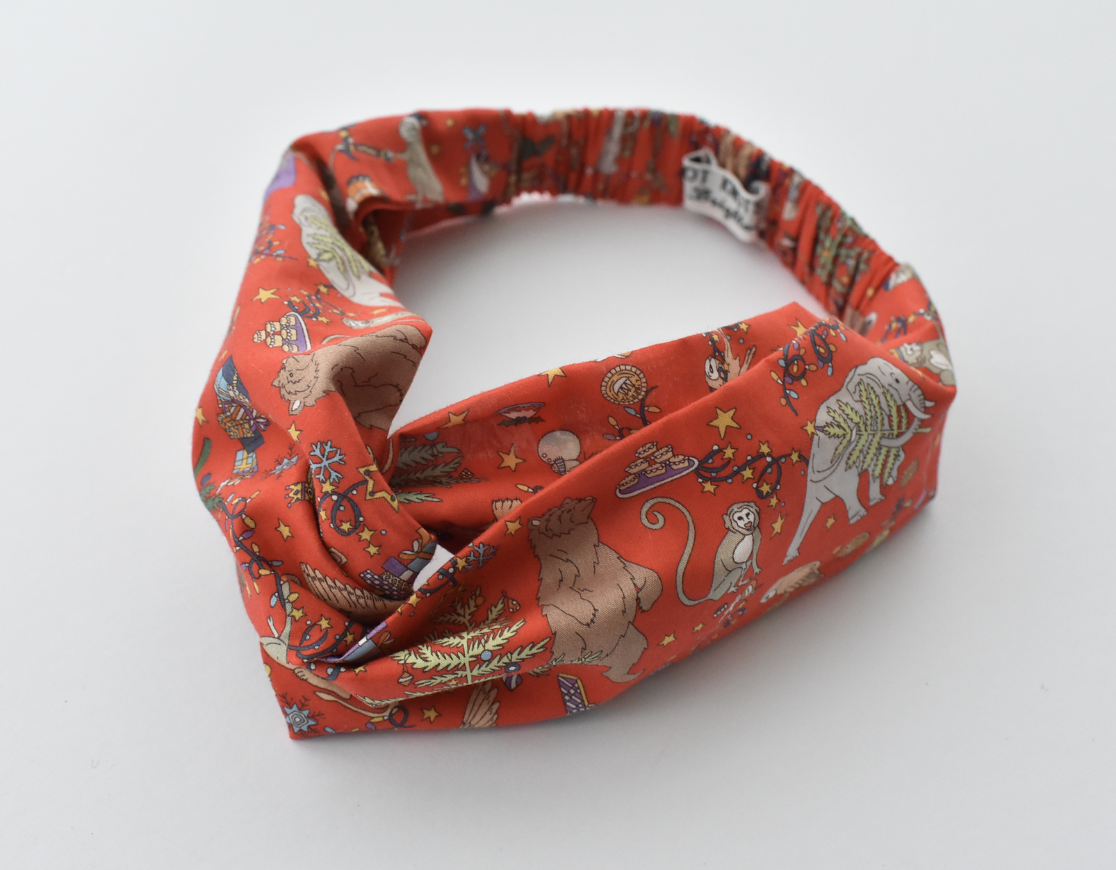 Ladies Twisted Turban hairband and neck scarf - Christmas Animal Liberty of London - Tot Knots of Brighton