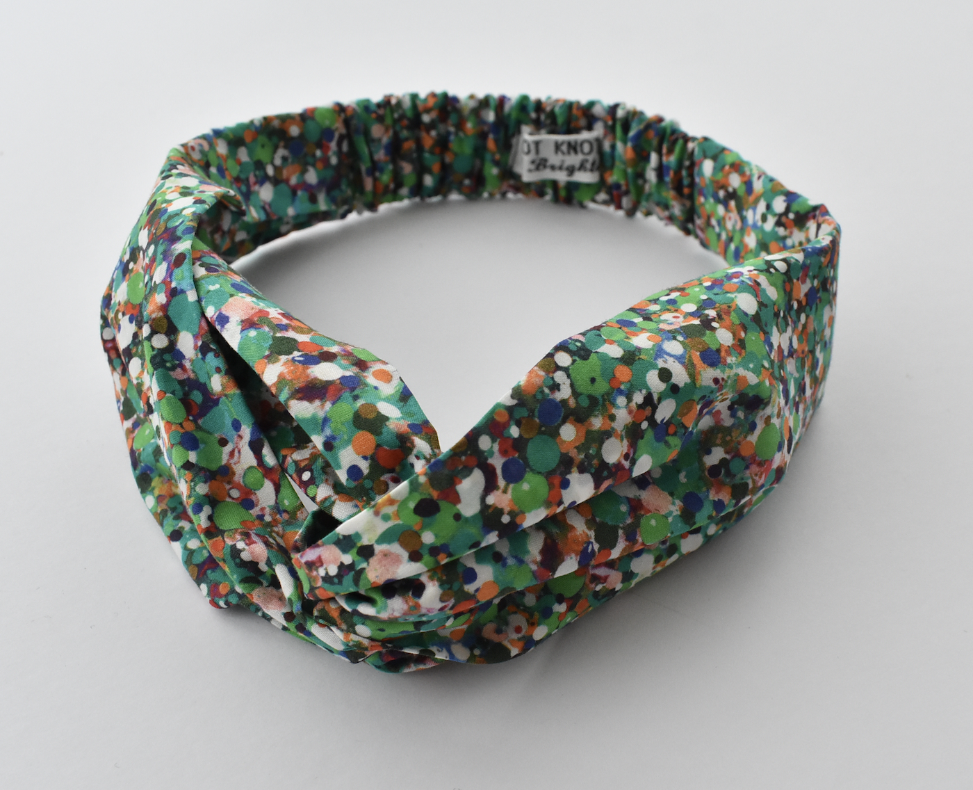 Kids Tot Knot Twisted hairband - Green Reflections Liberty of London print - Tot Knots of Brighton