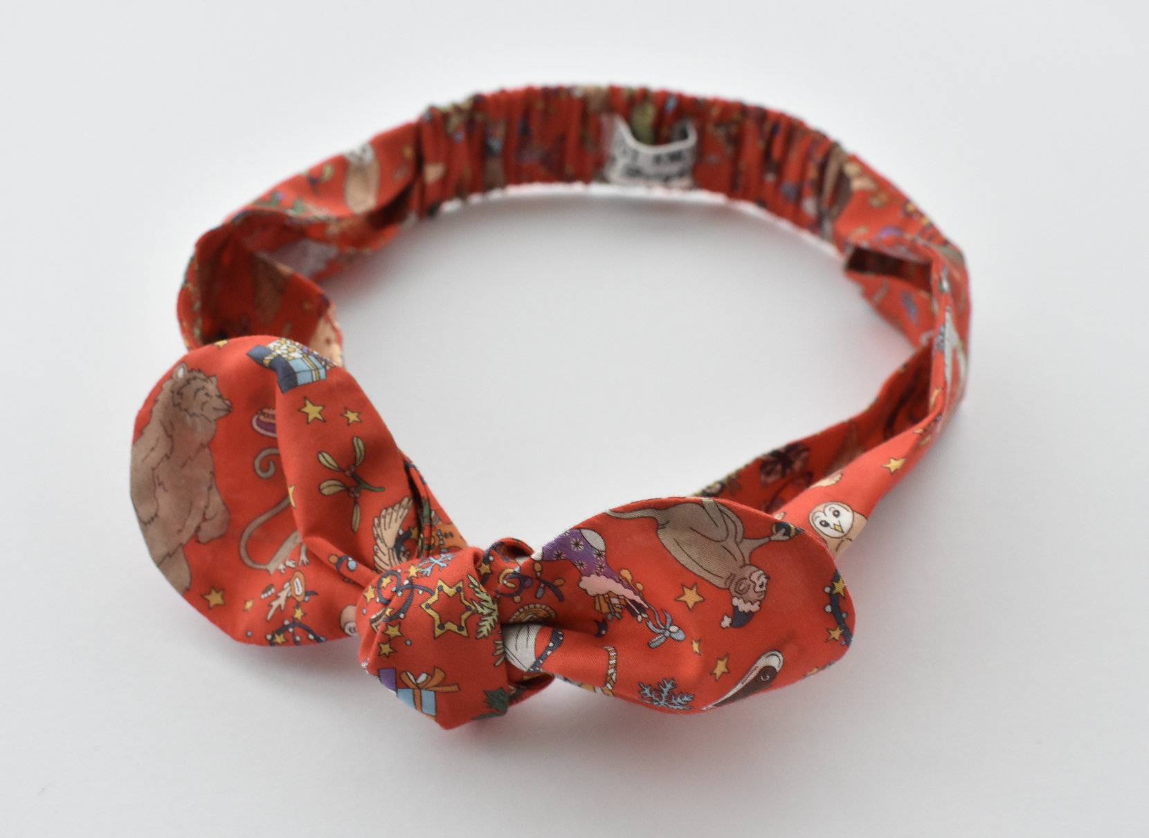 Kids Christmas Tot Knot hairband - Liberty of London Christmas Tree & Animal - Tot Knots of Brighton