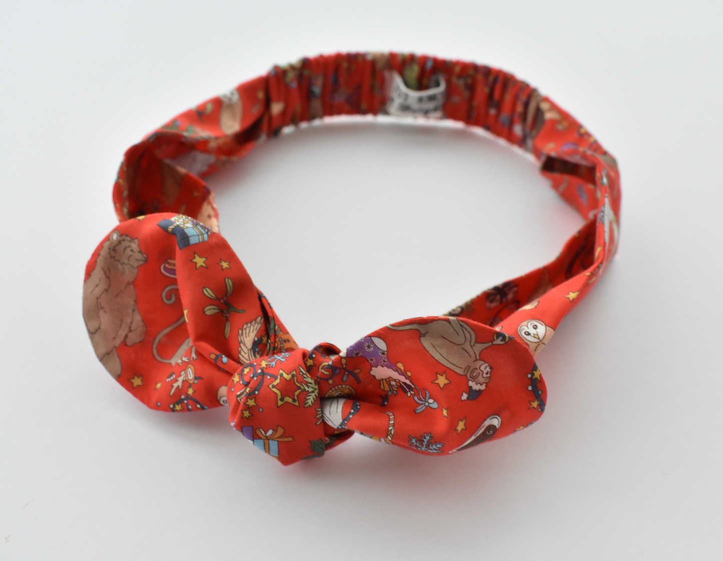 Kids Christmas Tot Knot hairband - Liberty of London Christmas Tree & Animal - Tot Knots of Brighton