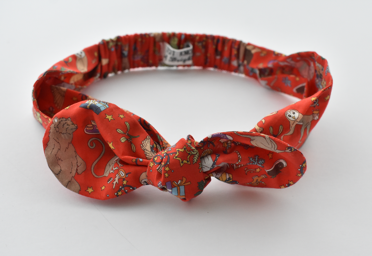 Kids Christmas Tot Knot hairband - Liberty of London Christmas Tree & Animal - Tot Knots of Brighton