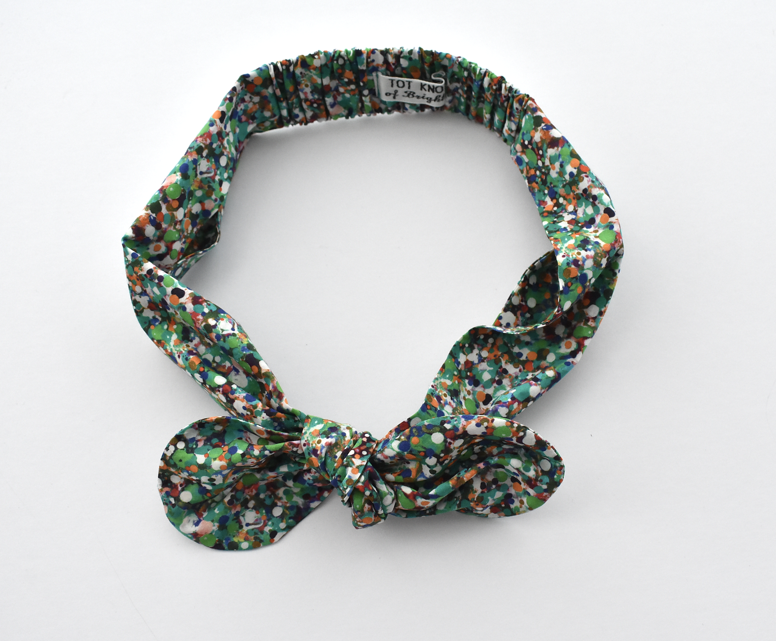 Ladies Tot Knot hairband - Liberty of London Green Spotty for Christmas - Tot Knots of Brighton