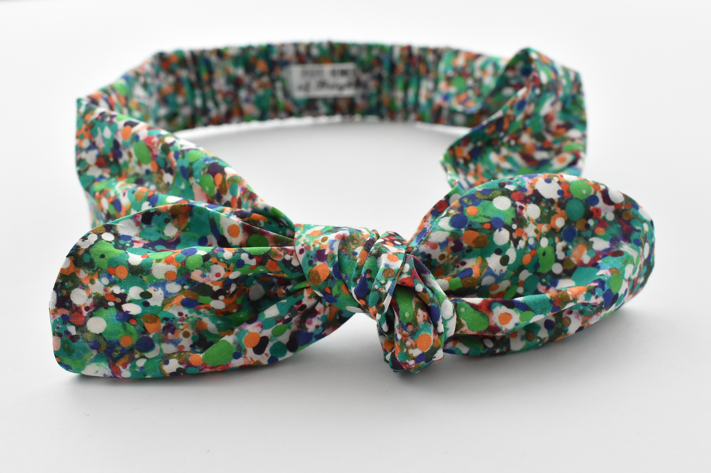 Kids Christmas Tot Knot hairband - Liberty of London Green Spotty Floral - Tot Knots of Brighton