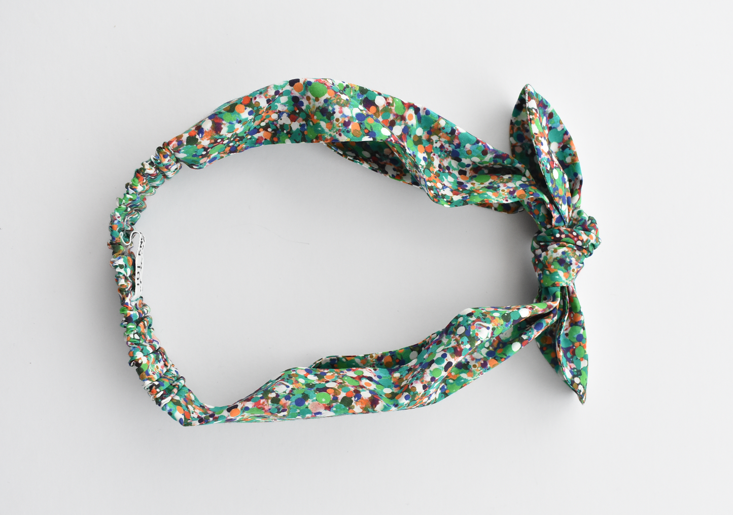 Kids Christmas Tot Knot hairband - Liberty of London Green Spotty Floral - Tot Knots of Brighton