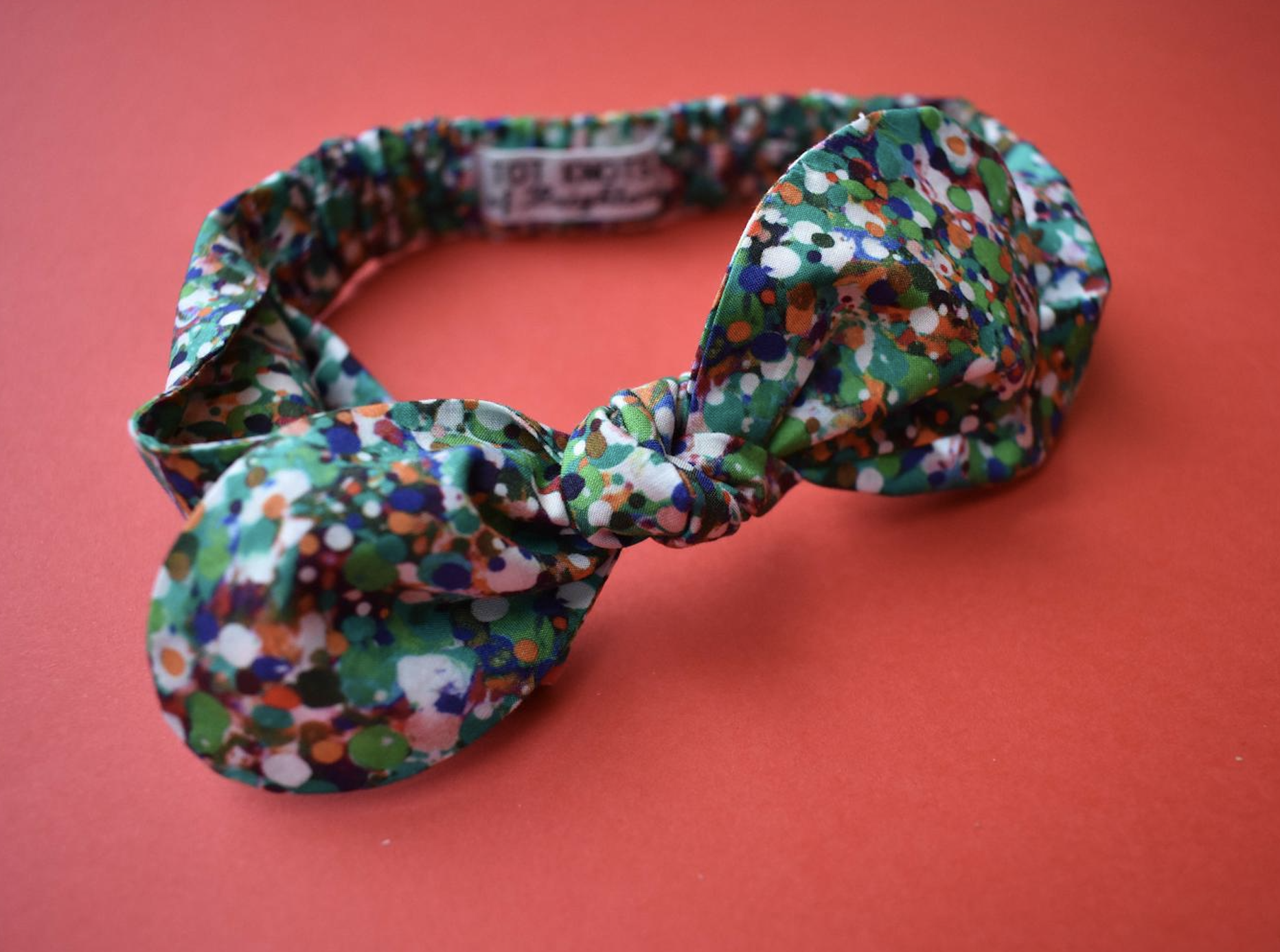 Ladies Tot Knot hairband - Liberty of London Green Spotty for Christmas - Tot Knots of Brighton