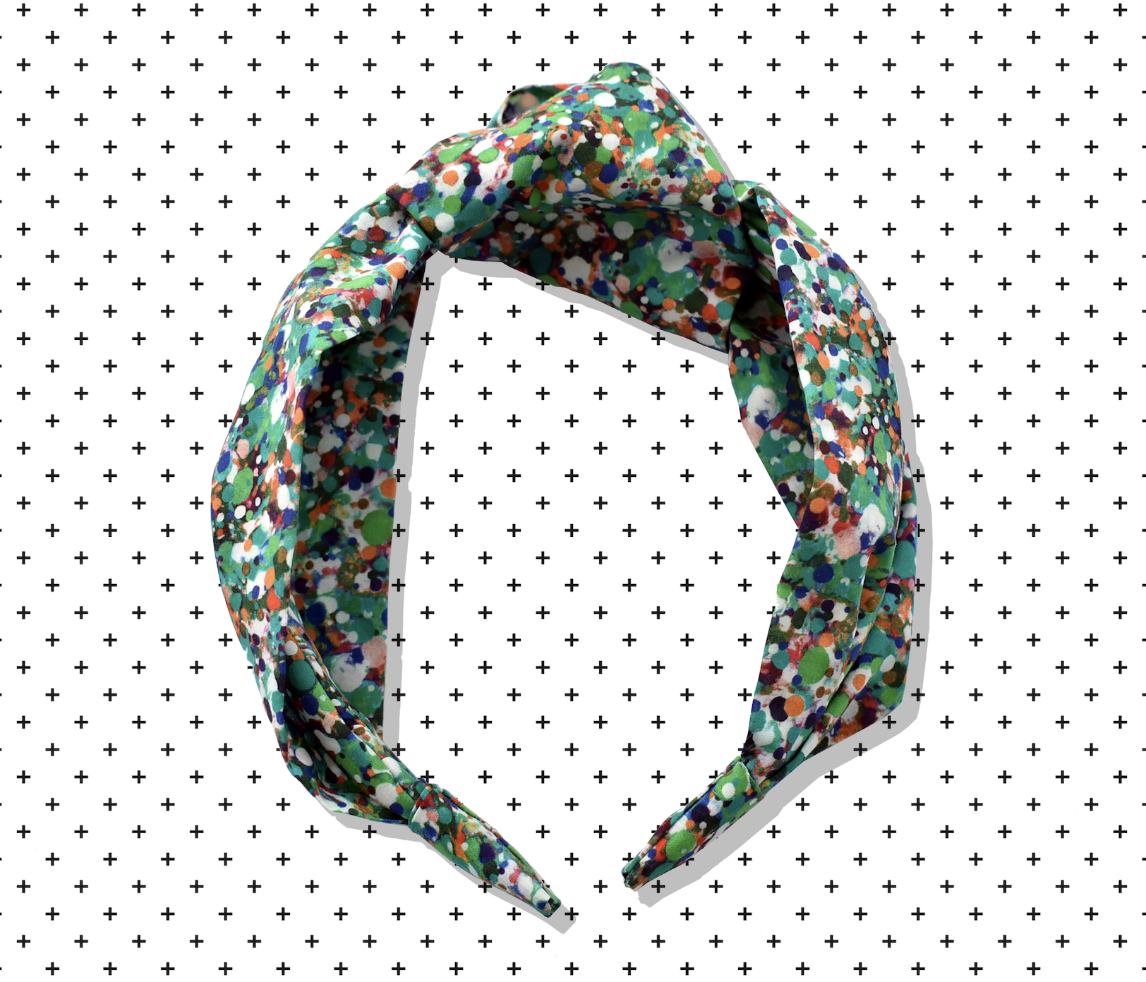 Kids Tot Knot Alice band - Liberty of London Green Spotty print - Tot Knots of Brighton
