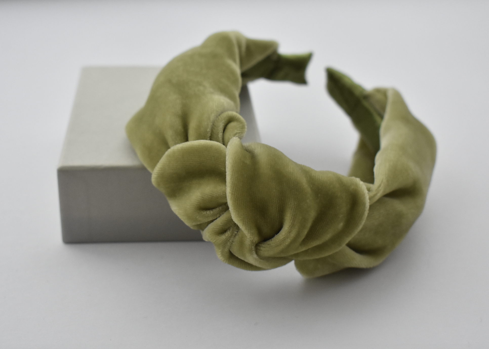 Classic Knot headband - Lime Green Silk Velvet - Tot Knots of Brighton