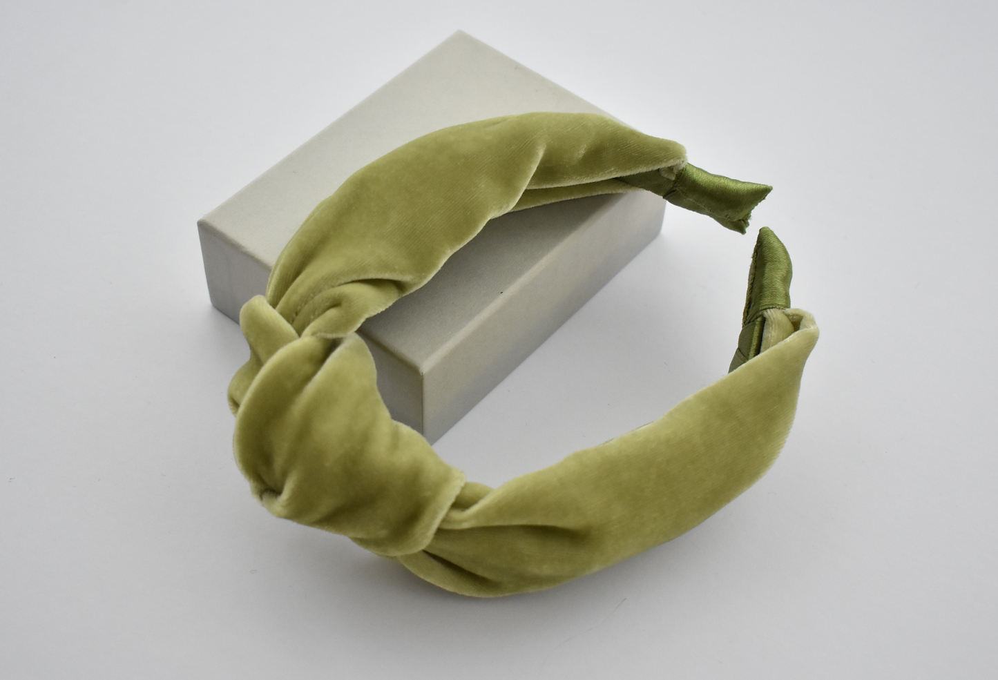 Classic Knot headband - Lime Green Silk Velvet - Tot Knots of Brighton