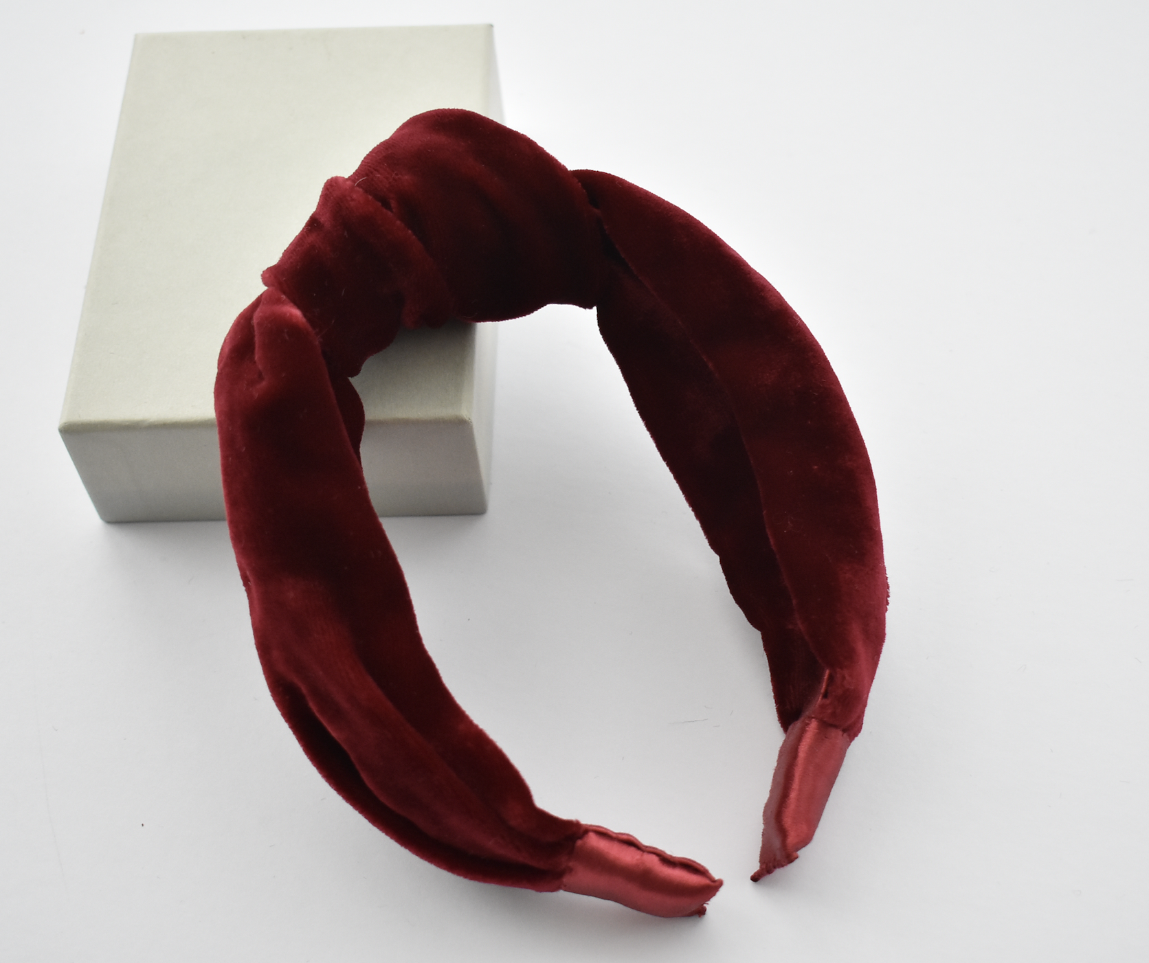 Classic Knot head band - Ruby & Ox Blood Red Velvet - Tot Knots of Brighton