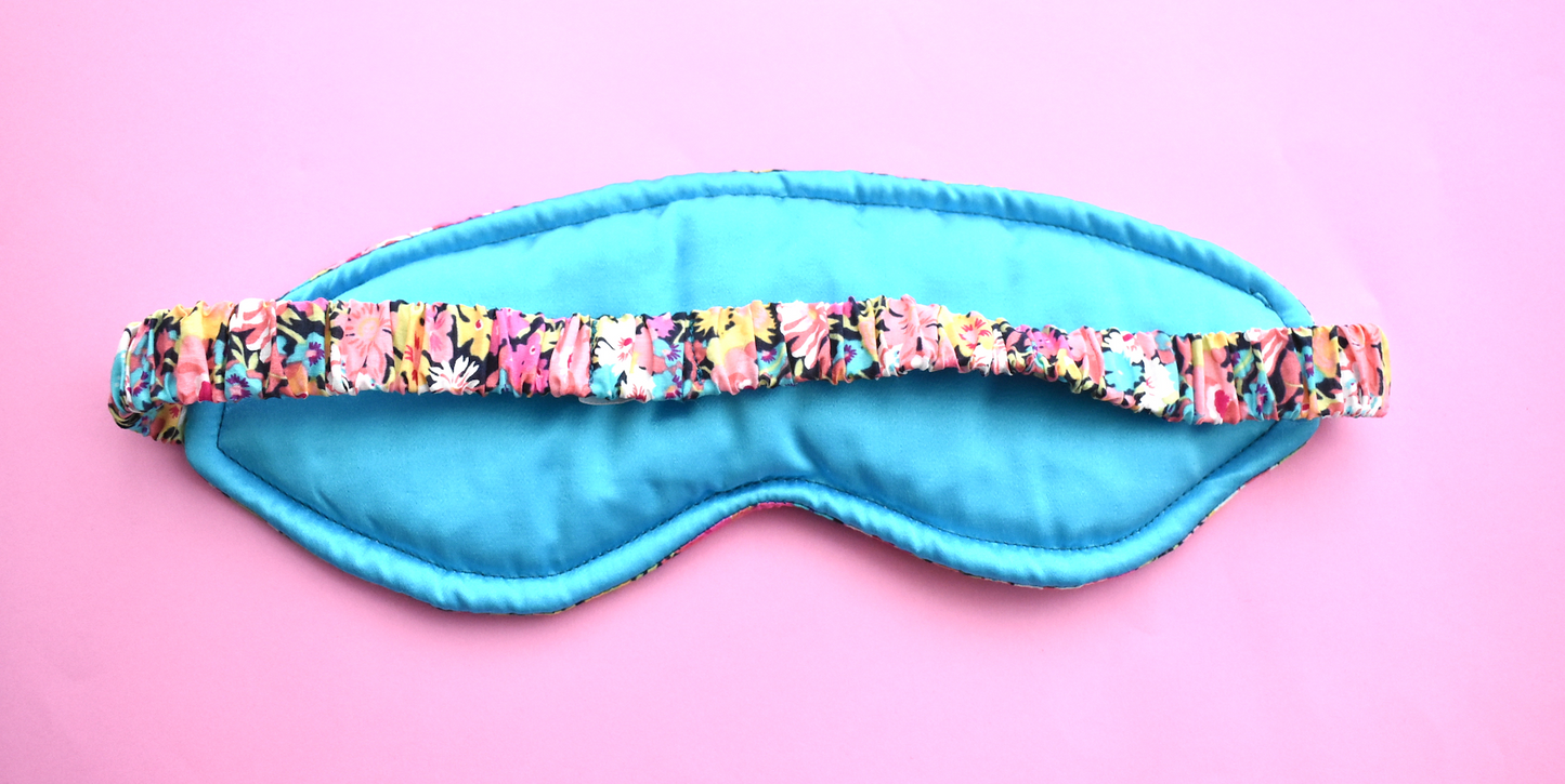 100% Pure Silk-lined Sleep Eye Mask - Ciara Liberty print - Tot Knots of Brighton