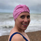Salty Sea Knot - Swimming Cap Topper - Swim Turban - Pink Glenjade - Silk & Lawn