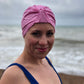 Salty Sea Knot - Swimming Cap Topper - Swim Turban - Pink Glenjade - Silk & Lawn