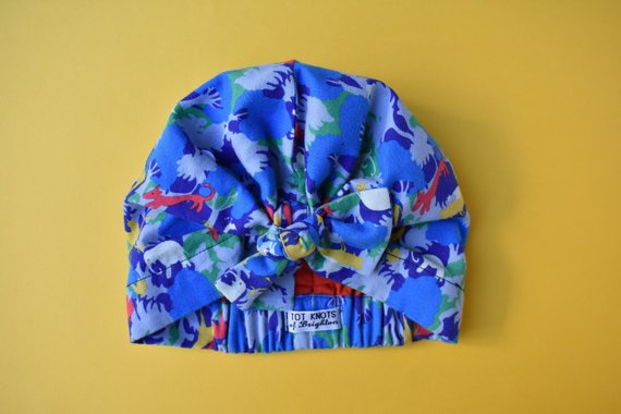 Little Land Girl & Baby Hat - Bright Safari Animal Print - Tot Knots of Brighton
