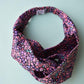 Twisted Turban hairband in Purple Adriatic Feather print in Lantana Liberty of London fabric - Silk & Lawn
