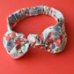 Ladies Tot Knot hairband- Red and Blue Poppies and Daisies - Tot Knots of Brighton