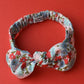 Ladies Tot Knot hairband- Red and Blue Poppies and Daisies - Tot Knots of Brighton