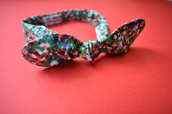 Ladies Tot Knot hairband - Green Spots - Tot Knots of Brighton