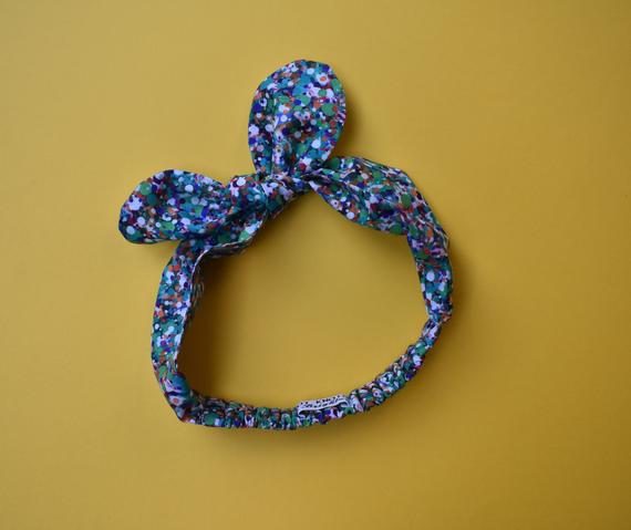 Ladies Tot Knot hairband - Green Spots - Tot Knots of Brighton
