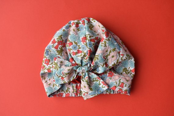 Little Land Girl Baby Turban Hat - Liberty Poppy & Daisy - Tot Knots of Brighton