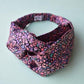 Twisted Turban hairband in Purple Adriatic Feather print in Lantana Liberty of London fabric - Silk & Lawn