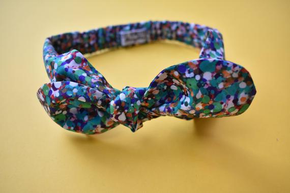 Ladies Tot Knot hairband - Green Spots - Tot Knots of Brighton