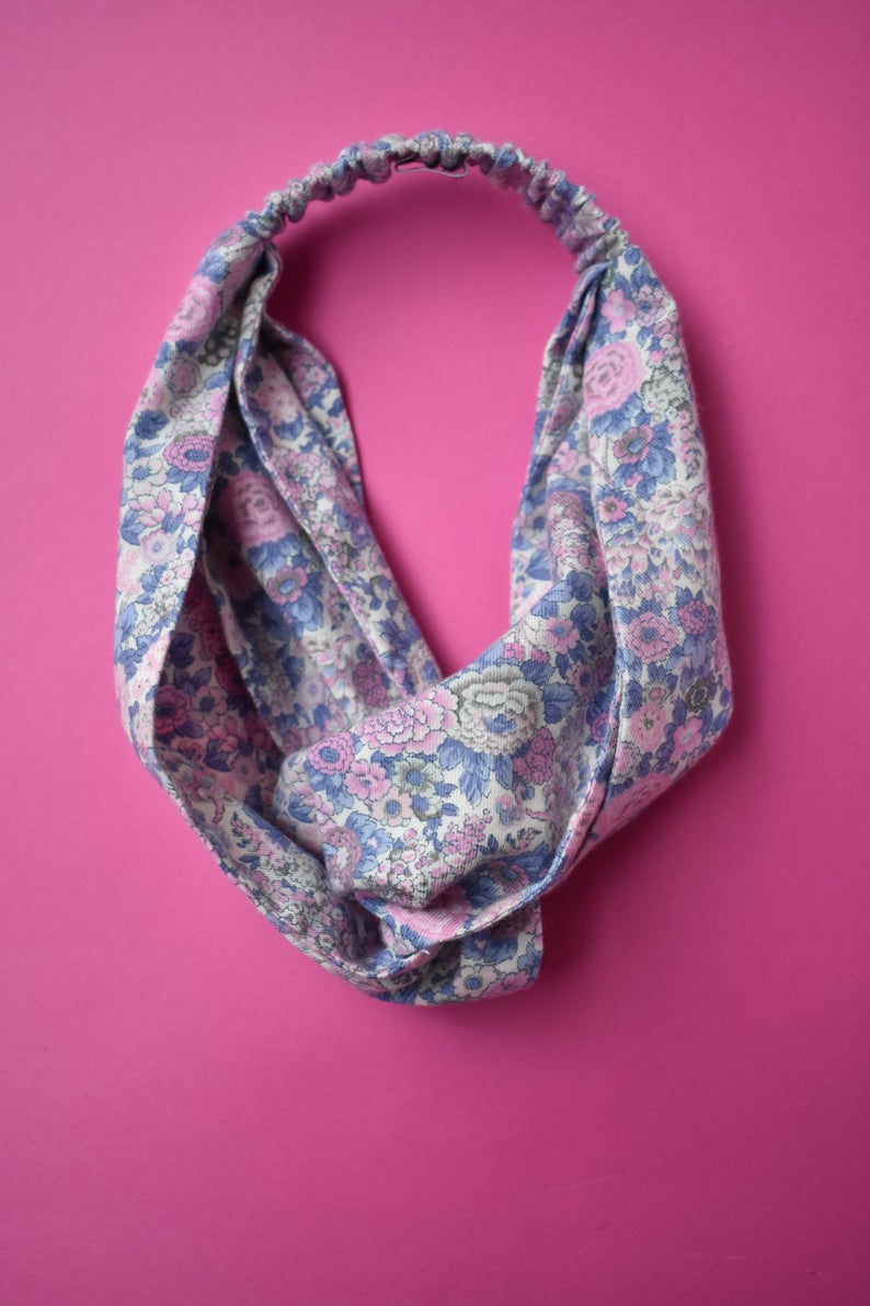 Kids Tot Knot Twisted hairband - Winter Rose Floral Liberty of London print - Tot Knots of Brighton