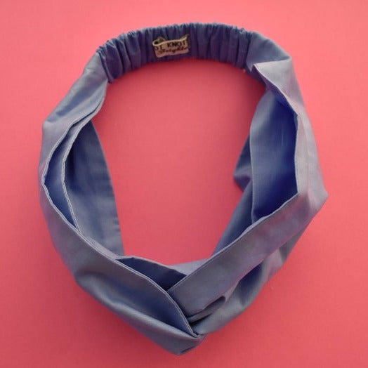 Ladies Twisted Turban Headband - Liberty of London Periwinkle Blue - Tot Knots of Brighton
