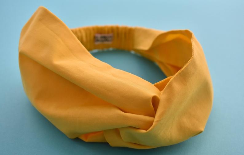 Yellow Twisted Turban hairband and neck scarf - Tot Knots of Brighton
