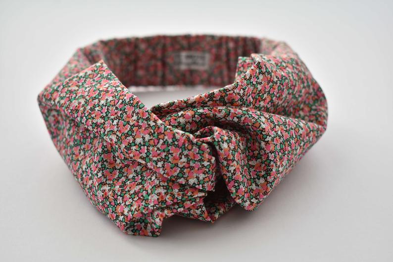 Kids Tot Knot Twisted hairband - Liberty of London Pink Pepper Ditsy print